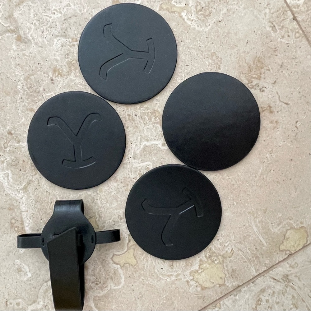 NWOT Yellowstone Leather Coaster Set
